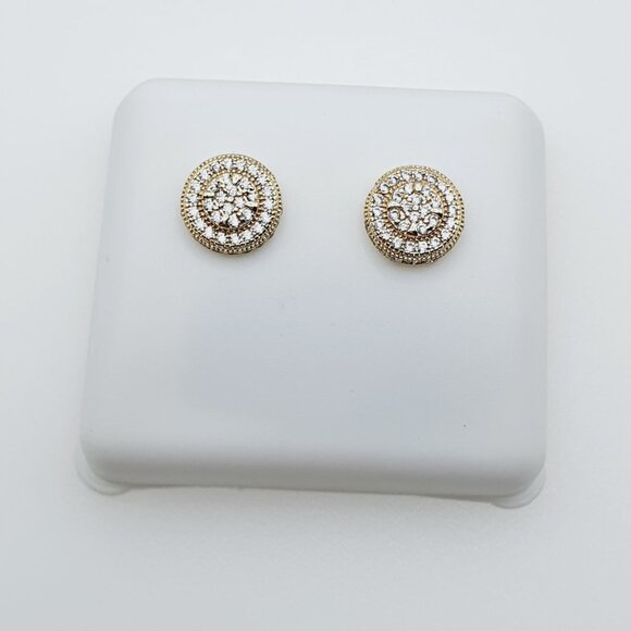 "14K Gold Plated Cubic Zircon Earrings, INUS1BR138 - Picture 5 of 9